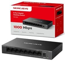 Image of MERCUSYS 8-Port Gigabit Desktop Switch, 8× 10/100/1000Mbps Ports MS108GS Grey