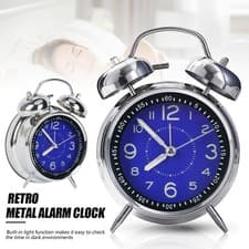Image of Super Loud Alarm Clock Twin Bell Alarm Clock Non Ticking Quartz with Night Light