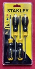 Image of Stanley 4 Piece Screwdriver Set Cushion Grip Slotted and Pozi - STHT0-62145