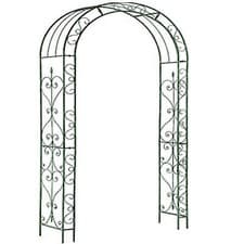 Image of Metal Wooden Garden Arch Rose Archway Pergola Arbour Climbing Plants Trellis