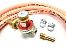 Image of LPG Cylinder Propane Gas Adjustable Regulator 0-4 bar - Nozzle and 2 mtr Hose