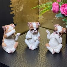 Image of Set of 3 Who Done It Bulldogs 15cm