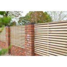 Image of Forest Garden Contemporary Double Slatted Fence Panel 6 x 3ft Pressure Treated