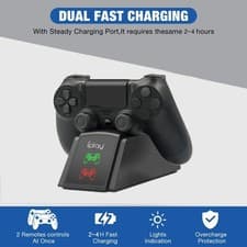 Image of PS4 Charging Stand Controller Dual Fast Charger Dock Station For PlayStation 4