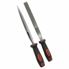 Image of 2pc Diamond File Set 120mm Half Round Taper & Flat Stone Glass Metal