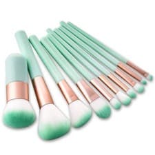 Image of Professional Makeup Brush Kit 10 Piece Persian Wool Eye Shadow Foundation Tools