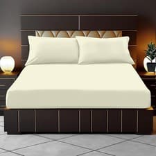 Image of 400TC Egyptian Cotton Fitted Sheet 25cm, 35cm & 40cm Deep Single Double King UK
