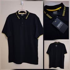 Image of BNWT - BARBOUR INTERNATIONAL size M Black Bates Short Sleeve Cotton Polo Shirt