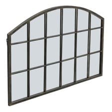 Image of Wall Mount Metal Frame Window Mirror Retro Decorative Window Style Mirror Glass