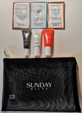 Image of SUNDAY RILEY SKINCARE GIFT SET EYE CREAM, SERUM, TREATMENT, BRANDED BAG ETC