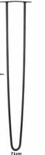 Image of 2 x Black Hairpin Legs 2 Rod Pin or 3 Rod Pin 10mm Thick Steel 71cm 28 inch