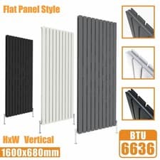 Image of Designer Oval Column Flat Panel Radiator Horizontal Vertical Central Heating Rad