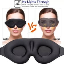 Image of 3D Sleep Mask Contoured Eye Cover Ultra Soft Light Blocking Eyelash Protection