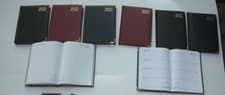 Image of 2023 desk DIARY A5 Day A Page or Week to View,Padded Gold Corners & Hard Backed