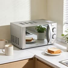 Image of Candy 20L 700W Manual Control Microwave Oven - 6 Power Levels - Silver Mirror