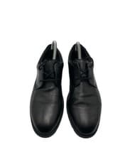 Image of Clarks Boys Scala Loop 7 1/2 F Black Leather Lace Up,School Shoes Leather School