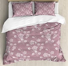Image of Natural Duvet Cover Set Abstarct Monochrome Flowers