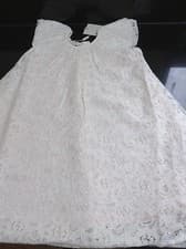 Image of MONSOON IVORY 'LUCETTE' LACE LONG DRESS. AGE 6 to 12 MONTHS. NEW WITH TAG.