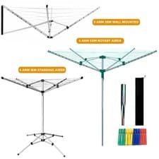 Image of ROTARY AIRER 4/5 ARM OUTDOOR CLOTHES AIRER GARDEN WASHING LINE DRYER SPIKE