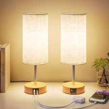 Image of Bedside Lamps Set of 2, Table Lamp for Bedroom/Living Room/Study Room/Office wit