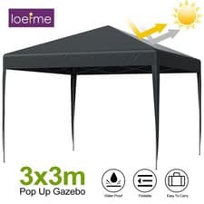 Image of 3x3M Heavy Duty Gazebo Marquee Pop UP Waterproof Garden Party Tent w/ Sides NEW