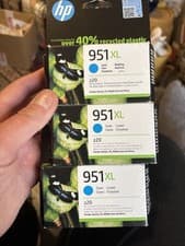 Image of 3 Genuine HP 951XL Cyan High Capacity Ink Cartridge CN046AE Expired 2023/24