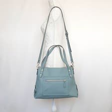 Image of Accessorize Turquoise Faux Leather Crossbody Shoulder Bag With Zip Pockets