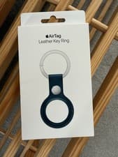 Image of AirTag Leather Key Ring Baltic Blue