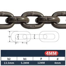 Image of Strong Heavy Duty G80 Steel Chain Side Welded Security Links Gate Lock 4mm-8mm