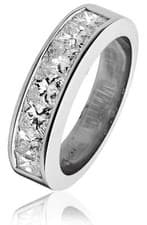 Image of Diamond Half Eternity Ring 1.50ct F VS Princess Cut Wedding Band 18ct White Gold