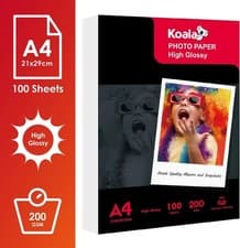 Image of KOALA Inkjet Photo Paper A4 Glossy 100 Sheets 200 GSM for A4, 100
