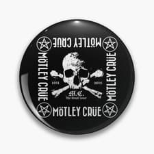Image of Motley Crue Skull Logo Rock Music Handmade 32mm Pin Button Badge