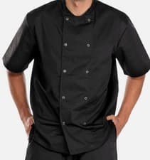 Image of Click Workwear - CHEFS JACKET SHORT SLEEVE BLACK Small