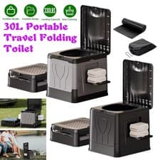 Image of 30L Mobile Toilet Portable Travel Camping Toilet with  Roll Trash & Storage Bags