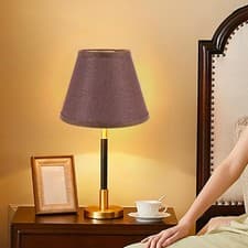 Image of Table Lamp Fabric Lampshade Handcrafted E27 For Home Hotel Bedroom Living Room