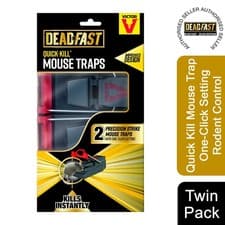 Image of Deadfast Quick Kill Mouse Trap One-Click Setting Rodent Control Twin 2 Pack