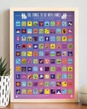 Image of 100 Things To Do With Family Bucket List Scratch Off Poster Craft Fun Keepsake