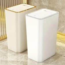 Image of Odour Proof Kitchen Bathroom Bin One Touch Lid Plastic Waste Bin Space Saving Le