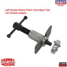 Image of Sealey VS0247 Left-Handed Brake Piston Wind-Back Tool with Double Adaptor