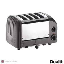 Image of Dualit Classic 4 Slot Slice Toaster With Sandwich Cage Metallic Charcoal 40593