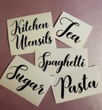 Image of Sticker Label for Kitchen Glass Jars/Tins/Canisters/Tubs/Storage/Boxes/Box/Pots