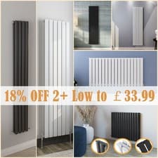 Image of Designer Horizontal Vertical Flat Panel Oval Column Radiator Central Heating Rad