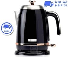 Image of Haden Salcombe 1.7L Black Copper Cordless Kettle Fast Boil 3KW Free P&P