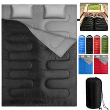 Image of Double Sleeping Bag Camping Travel 220cm x 150cm Large Sleeping Bag UK