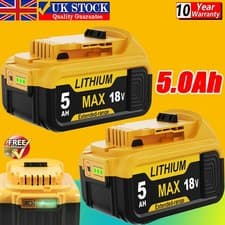 Image of 2 pack For DeWalt DCB184 18V 5.0Ah Li-ion XR Slide Battery DCB182 DCB183 DCB180