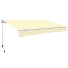 Image of Patio DIY Manual Awning Garden Canopy Sun Shade Retractable Shelter Top Fabric