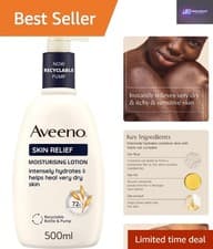 Image of Aveeno 500ml Skin Relief Lotion - Shea Butter & Triple Oat Formula for Hydration