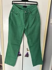 Image of Asos Disign Hourglass Jeans Straight Leg 100%cotton Green Size 8