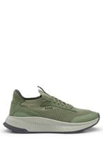 Image of Mens BOSS Trainers Dark Green Casual Sneakers With Logo - TTNM Evo Slon Size 8