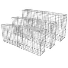 Image of 6 Pack Gabion Baskets Wire Cages Mesh Outdoor Stone Garden 100 x 80 x 30cm